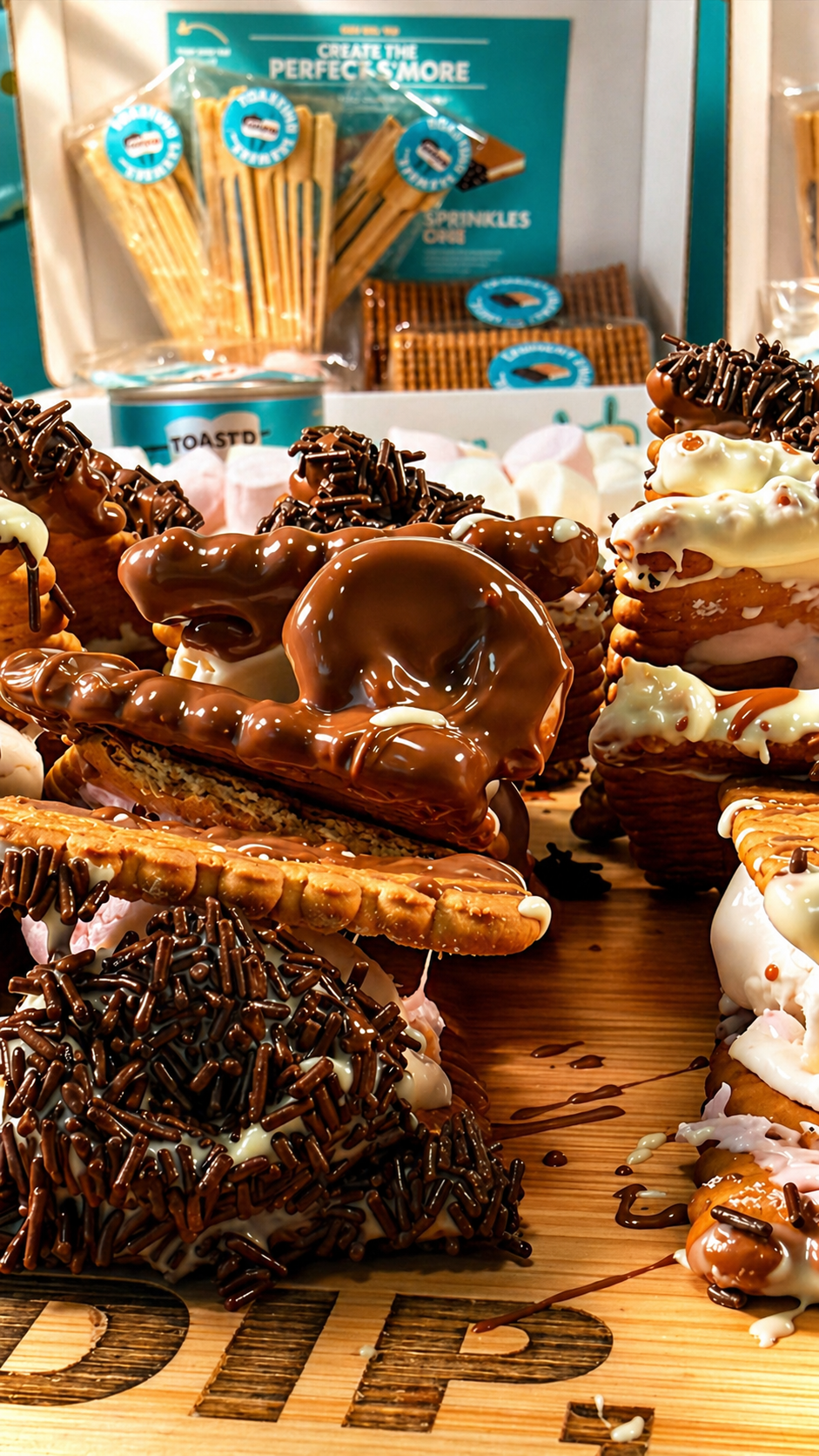 S'moresboard Party Pack by Toast'd - Luxury s'mores kit for Birthday parties, Sleepovers, family gatherings, events & World Cup Parties