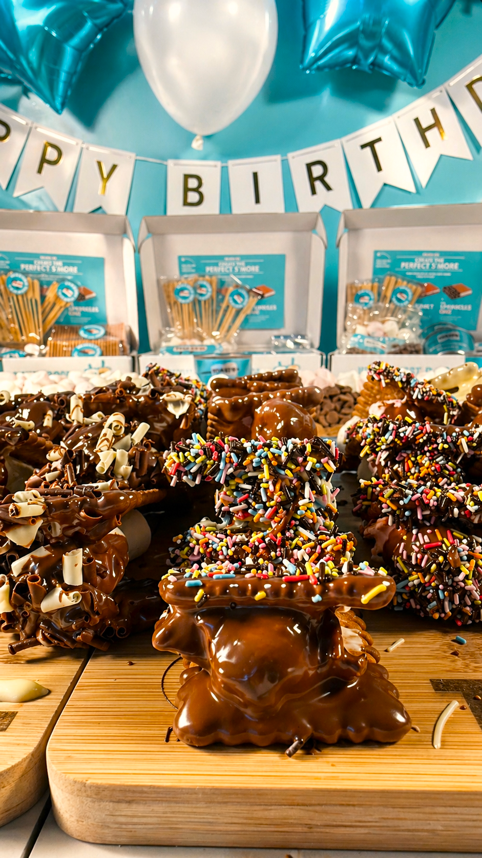 S'moresboard Party Pack by Toast'd - Sumptious s'mores kit for Birthday parties, Sleepovers, family gatherings, events & World Cup Parties
