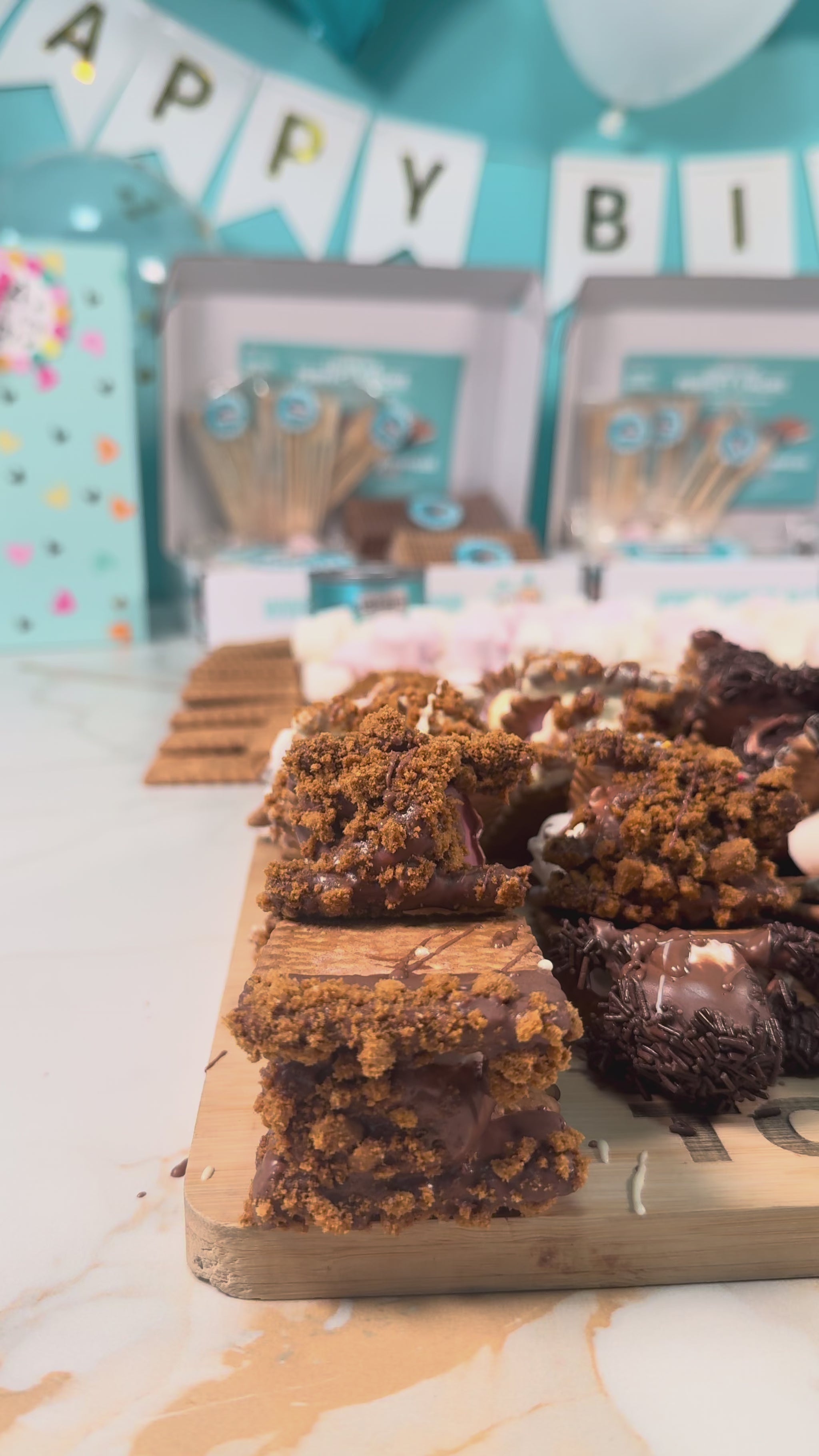 S'moresboard Party Pack hero shot - s'mores sharing board for groups to create 25 or 50 luxury S'mores